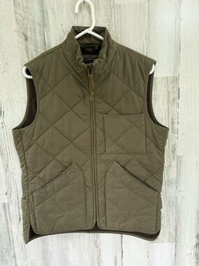J. Crew Men’s Size Small Sussex Quilted Full Zip Vest In Olive